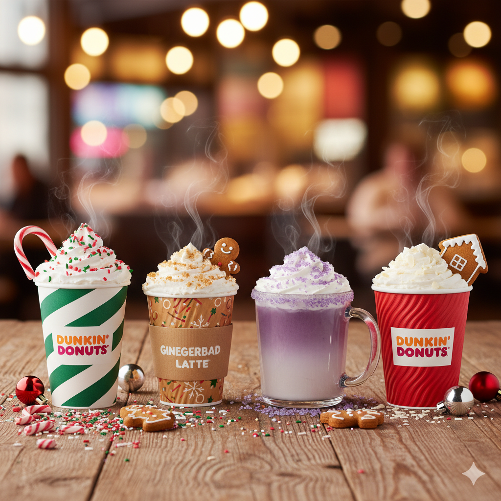 Dunkin’ Donuts Winter Drinks 2025 – Gingerbread, Peppermint & Holiday Blends