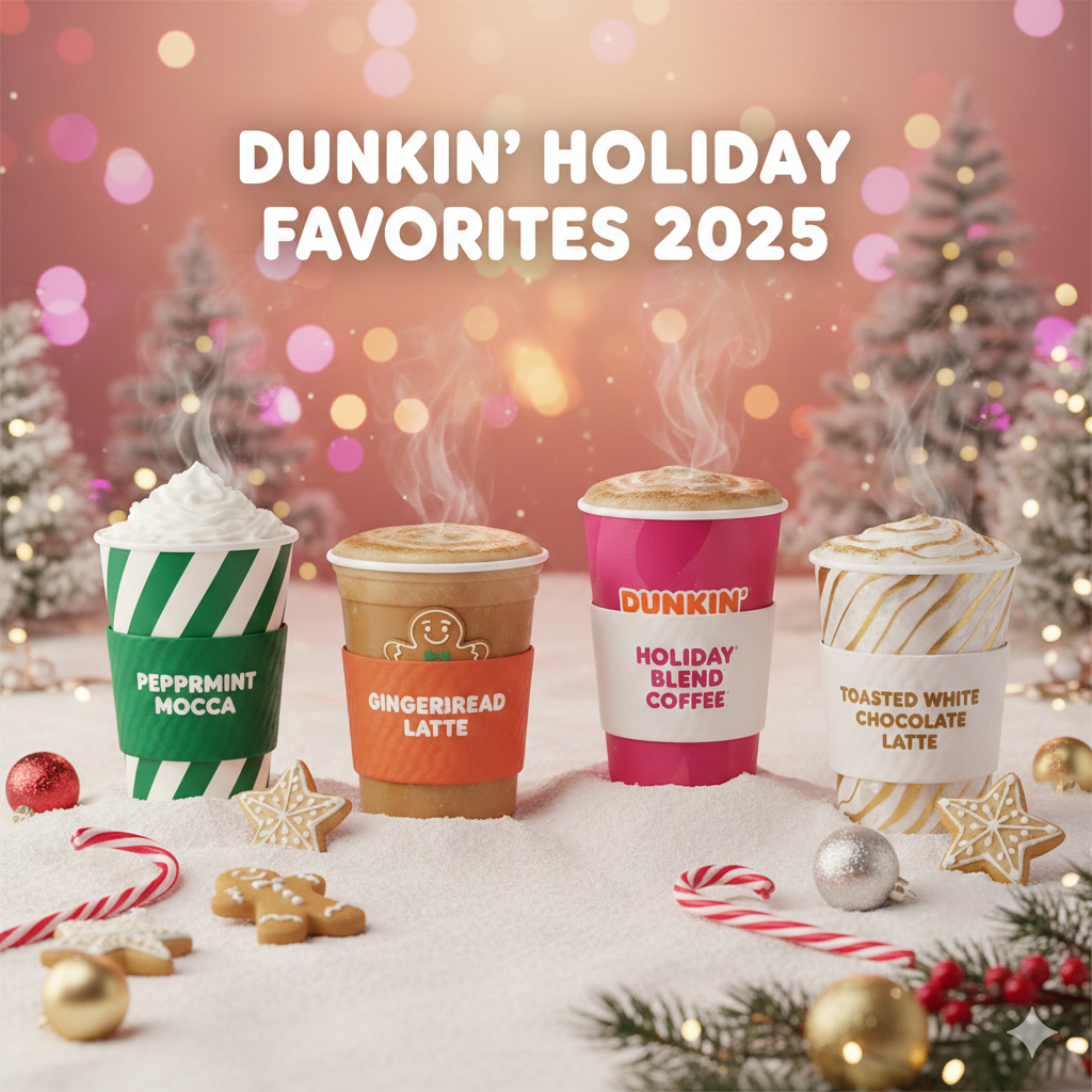 Dunkin’ Donuts Winter Drinks 2025 – Gingerbread, Peppermint & Holiday Blends